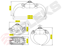 log grapple with fixed rotator for quick linkage dk 16 gr 55ff