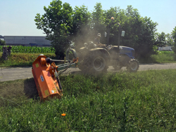 broyeur d accotement avec boitier intérieur pour tracteur fruitier deleks