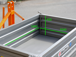 bennette de transport 200cm pour la terre graviers sables etc mod t 2000