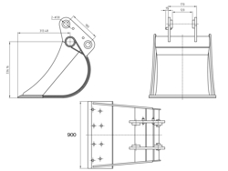 godet pour mini pele bhb 900