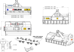 broyeur à marteaux fixe leopard 160 pour prairie ronces et sarments