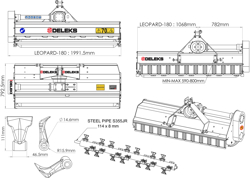 broyeur 185cm à marteaux fixe leopard 180 pour prairie ronces et sarments