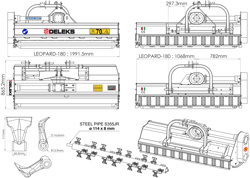 broyeur déportable hydraulique à marteaux pour tracteur mod leopard 180 sph