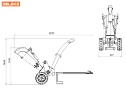 broyeur de branches thermique dk 800 lf à tambour moteur 15cv