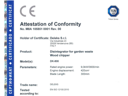 broyeur de branches thermique dk 800 lf à tambour moteur 15cv