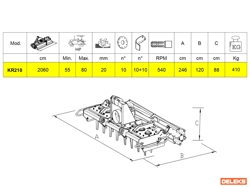 herse rotative avec rouleau kr 210 pour tracteur
