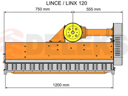 broyeur à marteaux déportable lynx sp120 pour kubota iseki solish