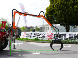 hydraulische bosbouwkraan met houtklem voor tractoren mod crab 3000