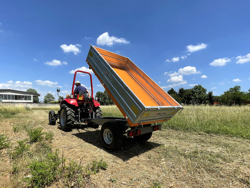 driezijdige kipper kiepaanhanger kiepwagen voor tractoren mod rm 14 t3