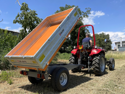 driezijdige kipper kiepaanhanger kiepwagen voor tractoren mod rm 14 t3h