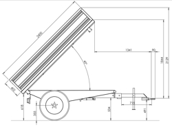 driezijdige kipper kiepaanhanger kiepwagen voor tractoren mod rm 14 t3h
