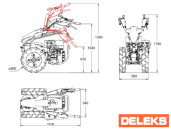 tweewiel tractor eenasser multimachine loncin benzinemotor