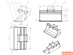 graafbak voor minigraafmachine s100 600s30