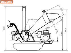 benzine hakselaar versnipperaar met motor mod. dk 1000t
