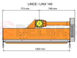 klepelmaaier 140 cm met zijdelingse verschuiving lichte uitvoering mod.  lince sp140h